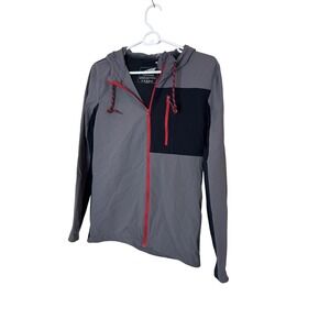 Altra Jacket Mens XS Gray Black Hooded Running Windbreaker‎ Full Zip Lightweight